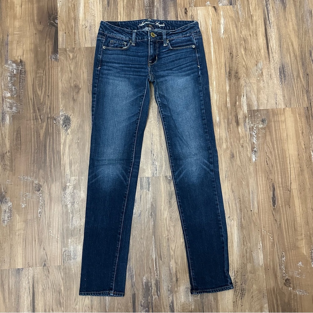 American Eagle dark stone wash low rise stretch skinny jeans - Picture 1 of 6